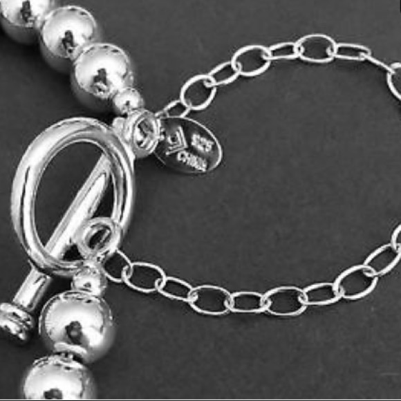 Vintage Silpada Sterling Silver Bead Ball Toggle Clasp Bracelet B0059 - Picture 5 of 6